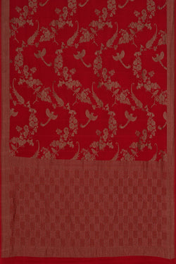 Image of Banarasi Crepe Red Saree