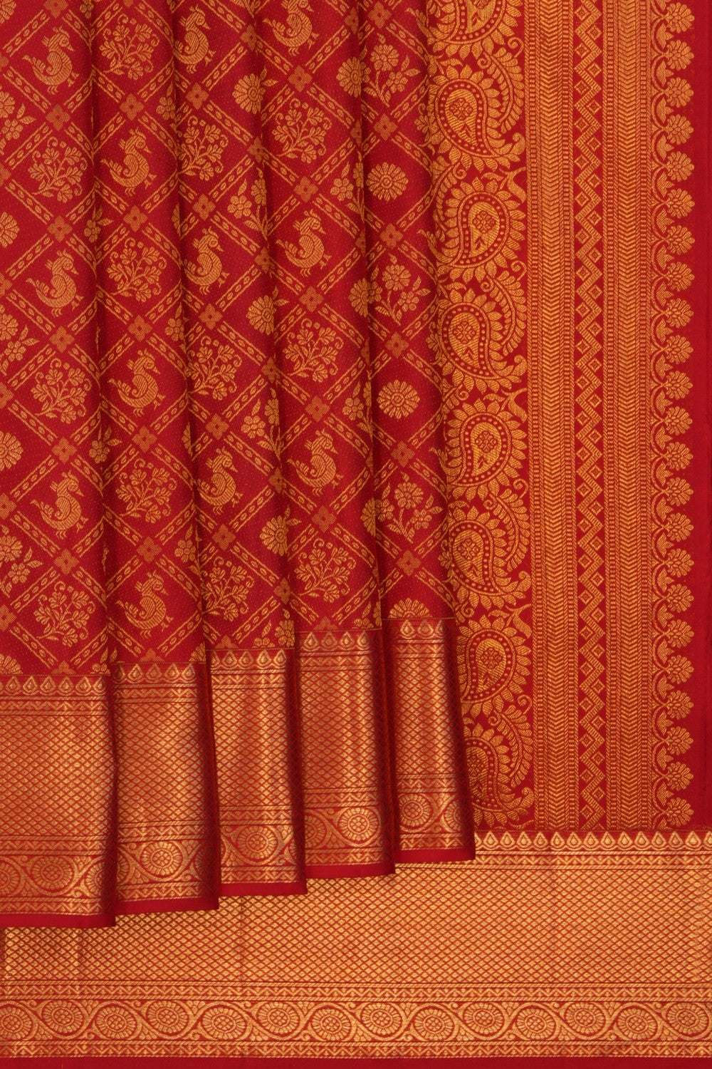 Kanchipattu Brocade Red Saree