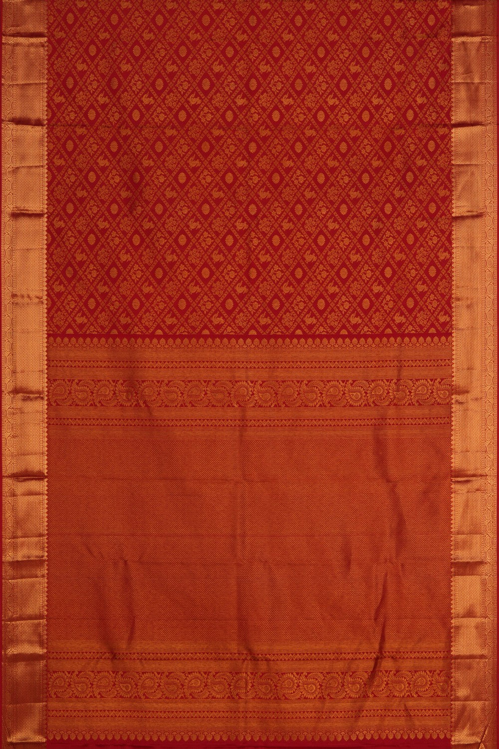 Kanchipattu Brocade Red Saree
