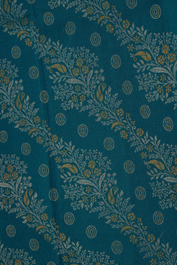 Image of Kanchipattu Brocade Teal Blue Saree