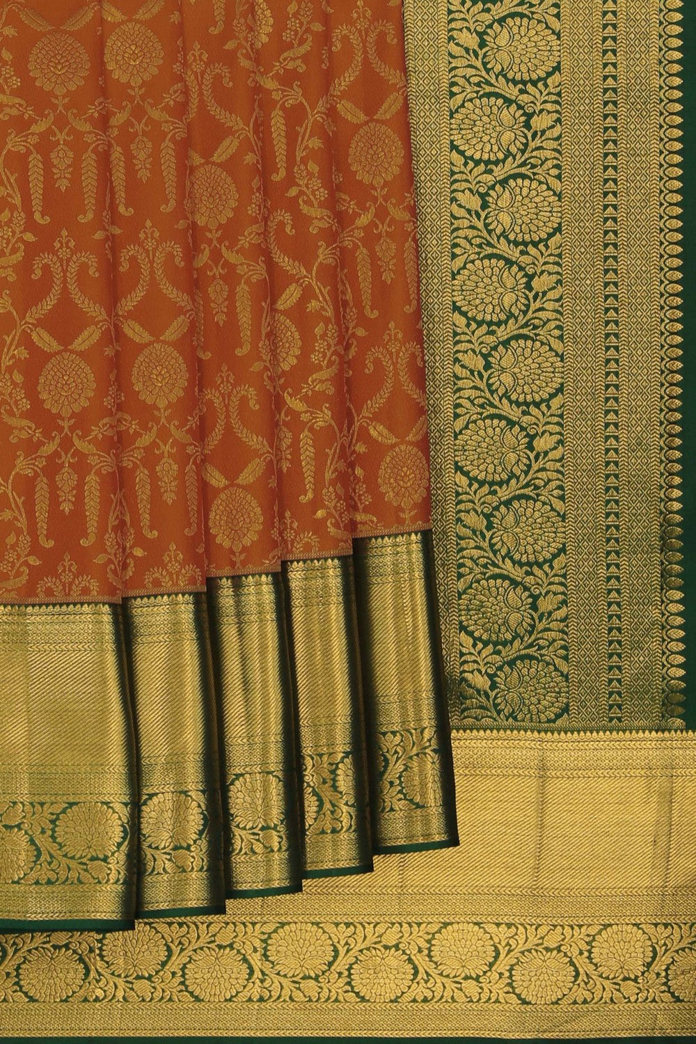 Image of Kanchipattu Brocade Orange Saree