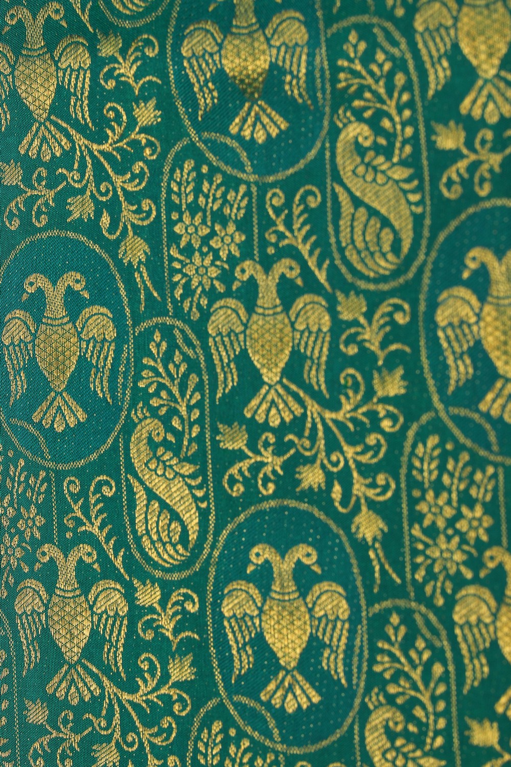 Image of Kanchipattu Brocade Teal Green Saree