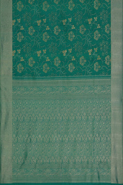 Image of Kanchipattu Brocade Teal Green Saree