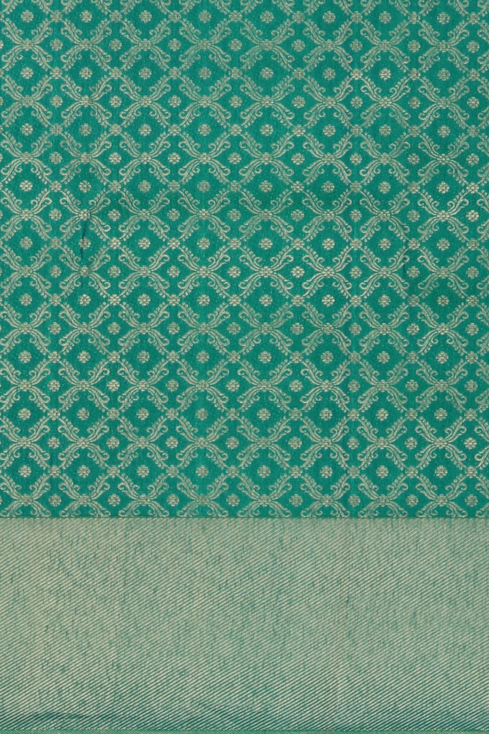 Kanchipattu Brocade Teal Green Saree