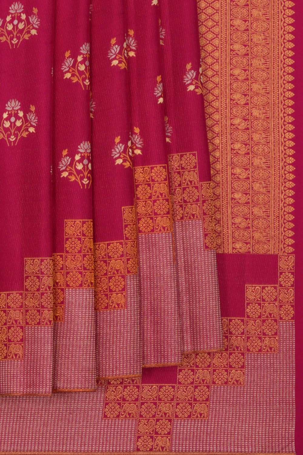Image of Kanchipattu Brocade Pink Saree