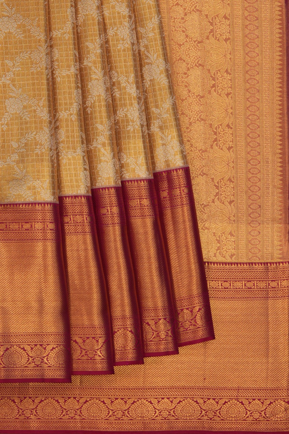 Image of Kanchipattu Brocade Gold Saree