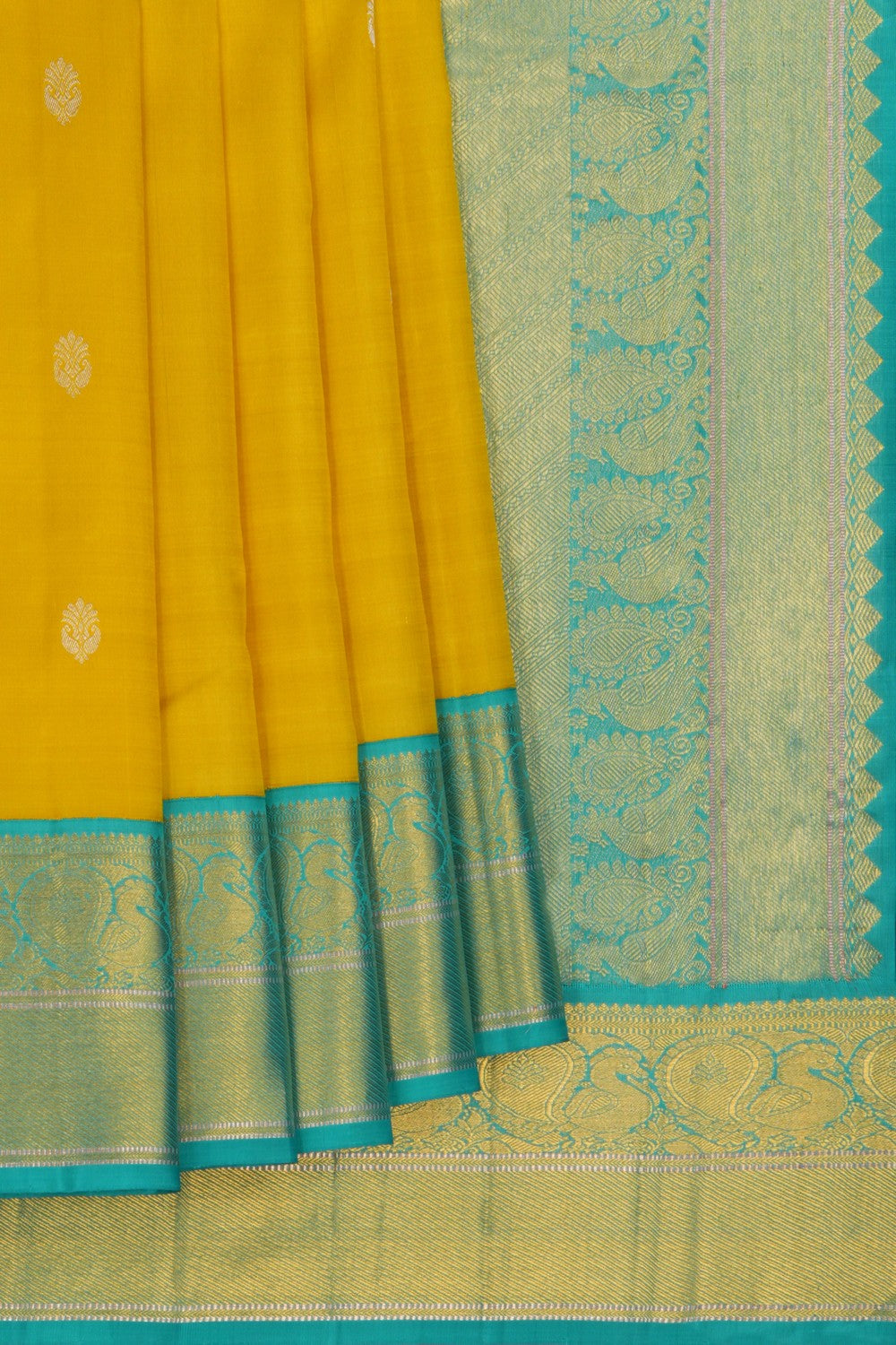 Image of Arani Silk Spring Yellow Saree