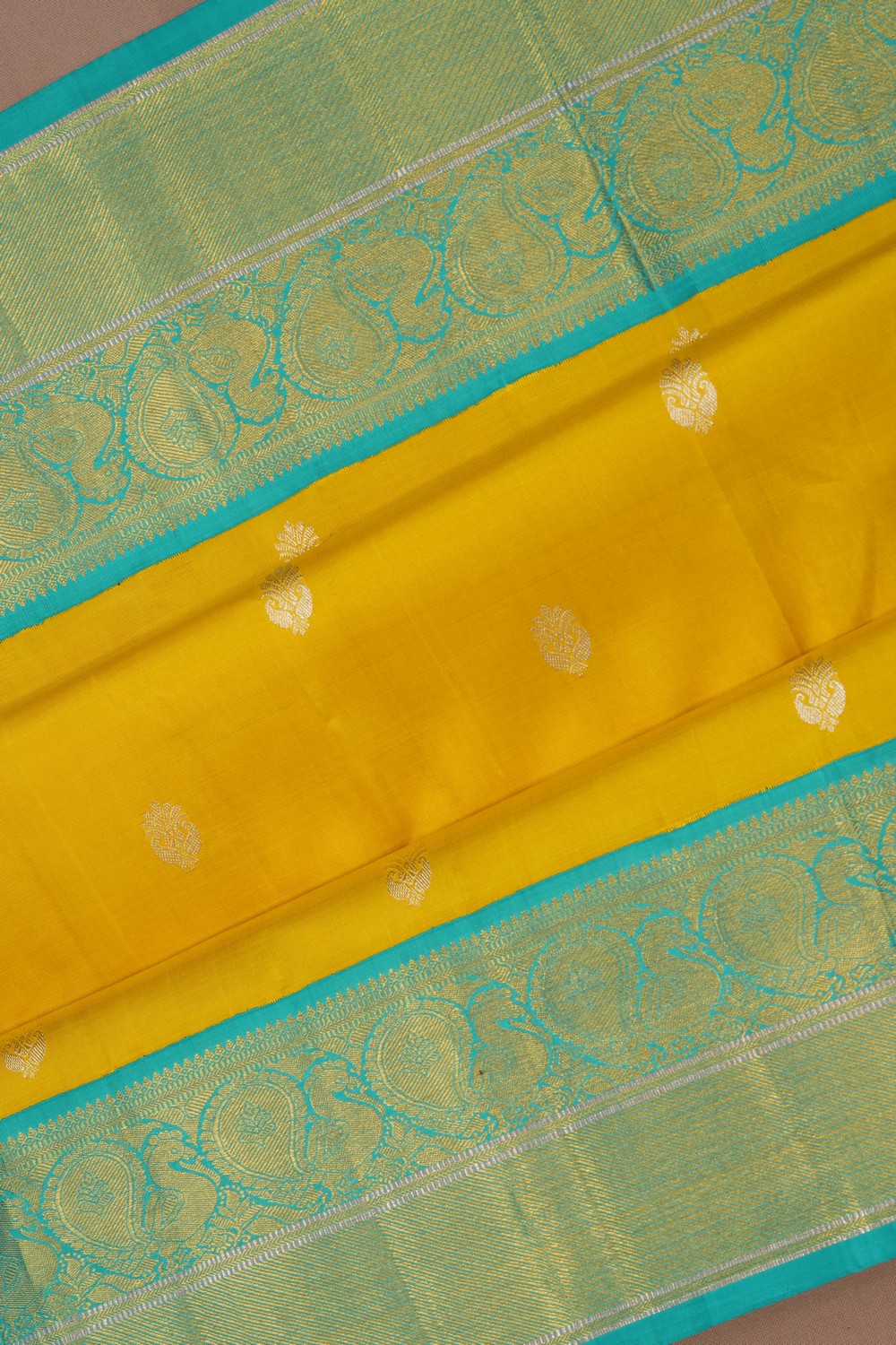 Image of Arani Silk Spring Yellow Saree