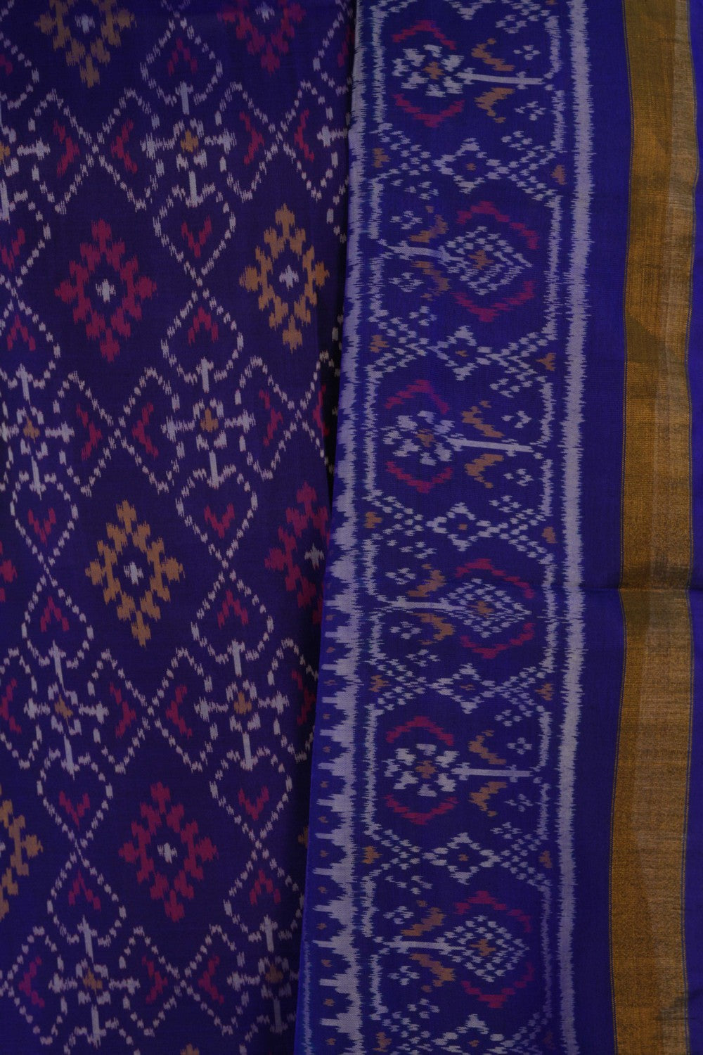 Rajkot Patola Silk Unstitched Suit With Dupatta (3 Pcs Set)