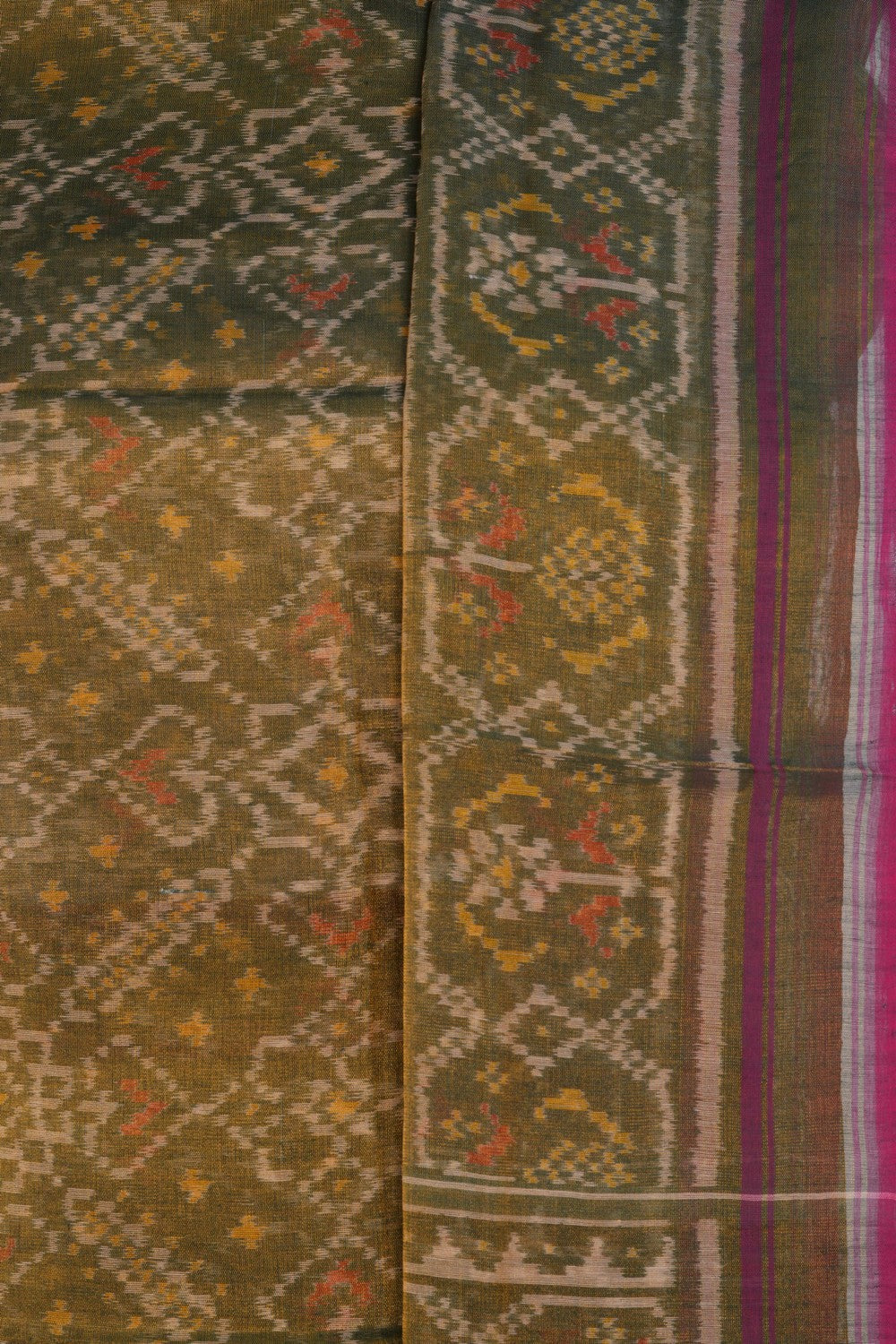 Image of Rajkot Patola Silk Unstitched Suit With Dupatta (3 Pcs Set)