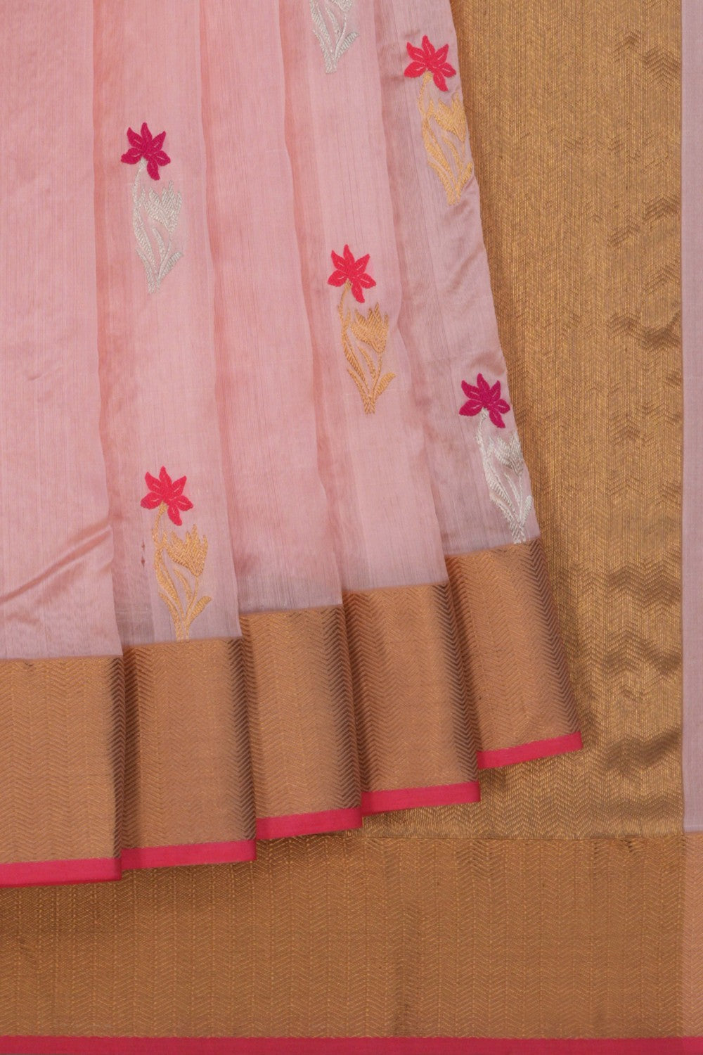 Image of Chanderi Silk Pink Saree