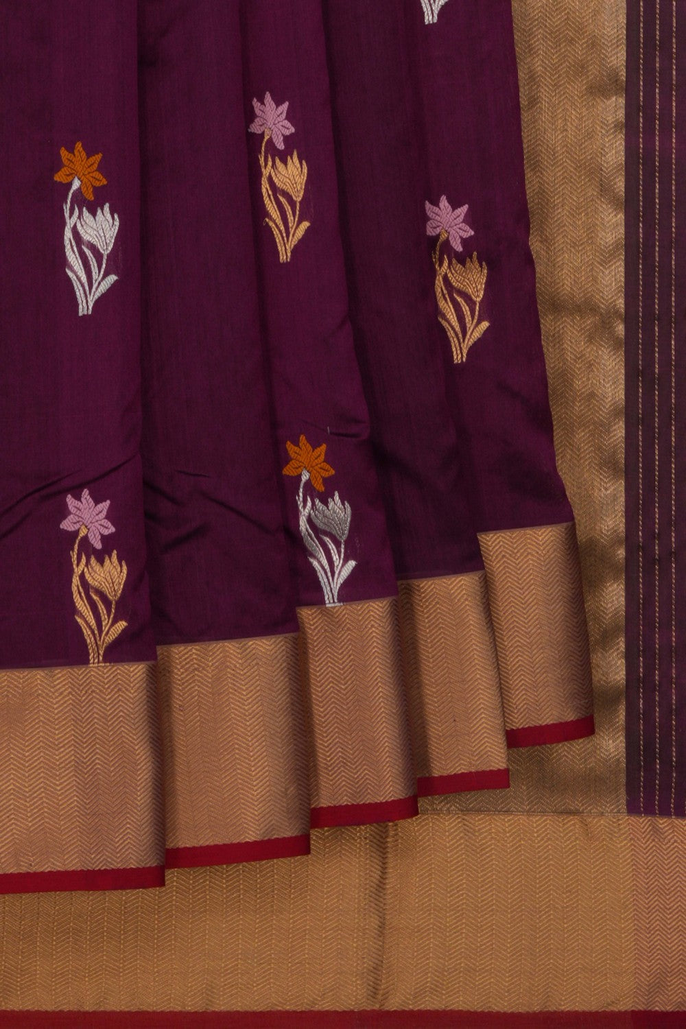 Image of Chanderi Silk Purple Saree