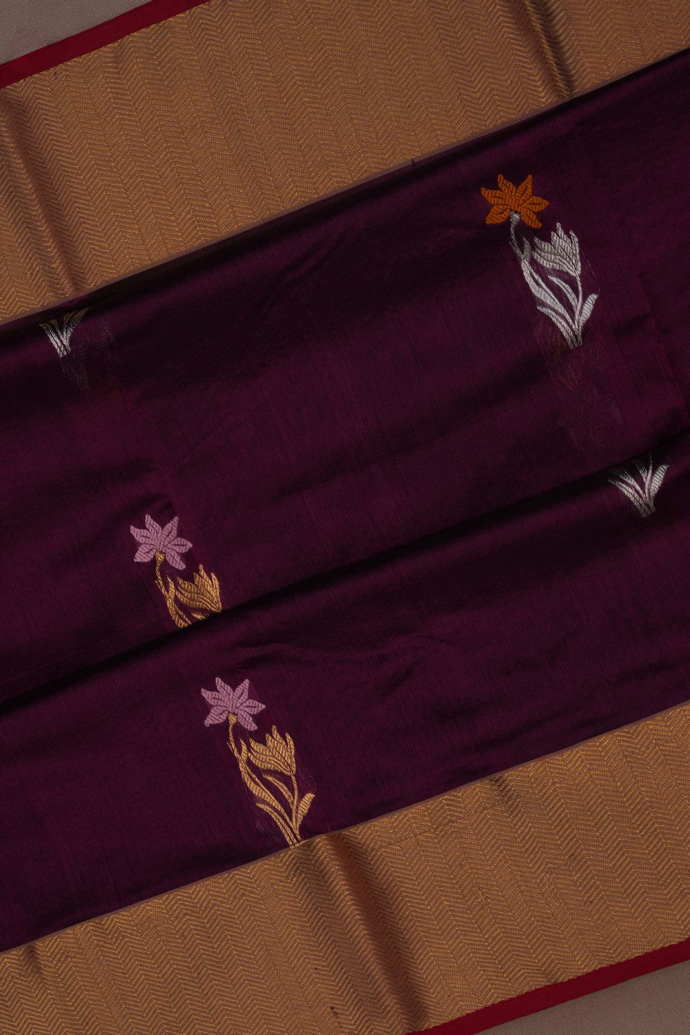 Image of Chanderi Silk Purple Saree