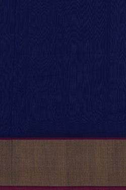 Image of Chanderi Brocade Silk Indigo Blue Saree