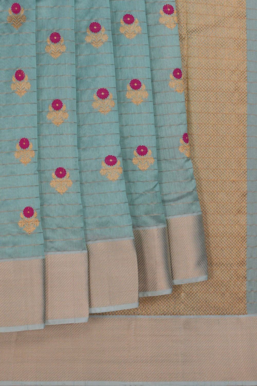 Image of Chanderi Silk Sea Green Saree