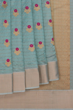 Image of Chanderi Silk Sea Green Saree