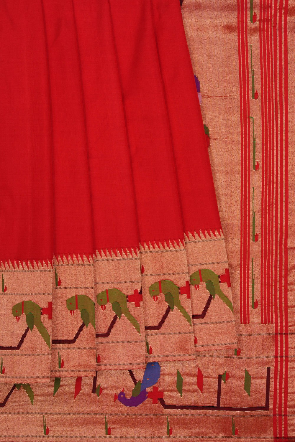 Paithani Red Saree