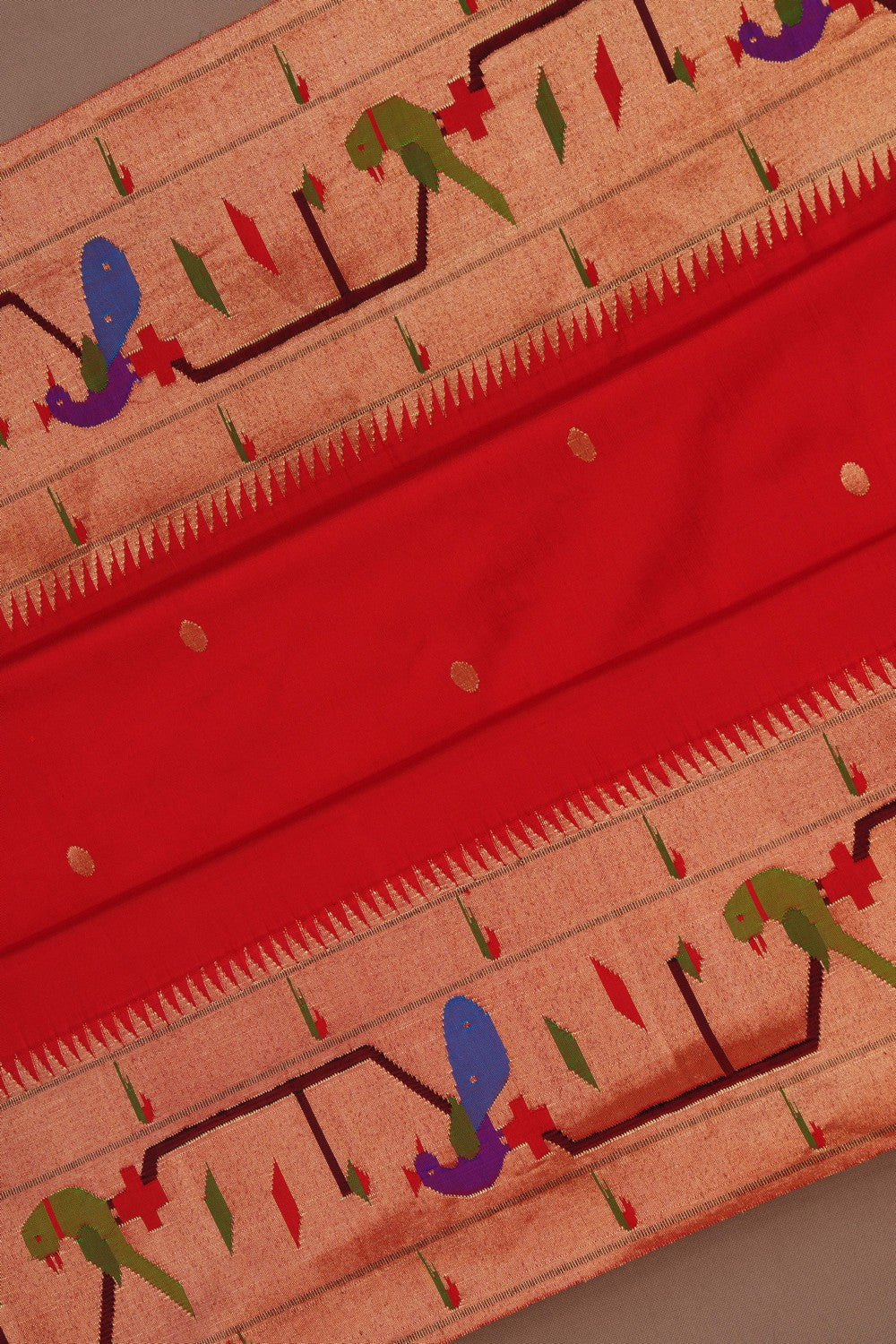 Paithani Red Saree