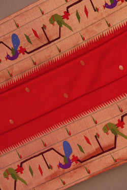 Image of Paithani Red Saree