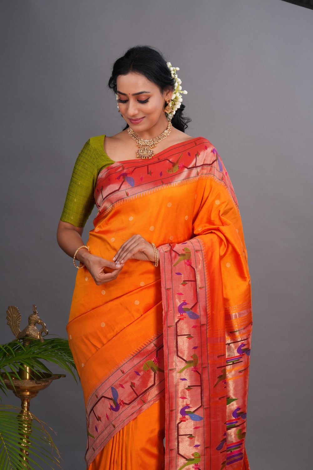 Image of Paithani Sunset Orange Saree