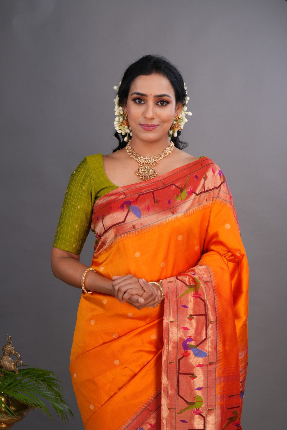 Image of Paithani Sunset Orange Saree