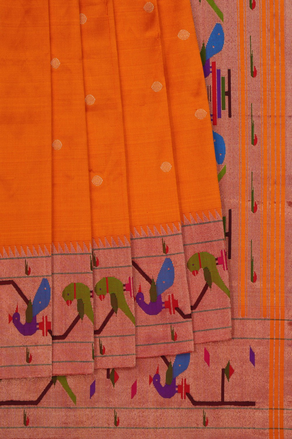 Paithani Sunset Orange Saree