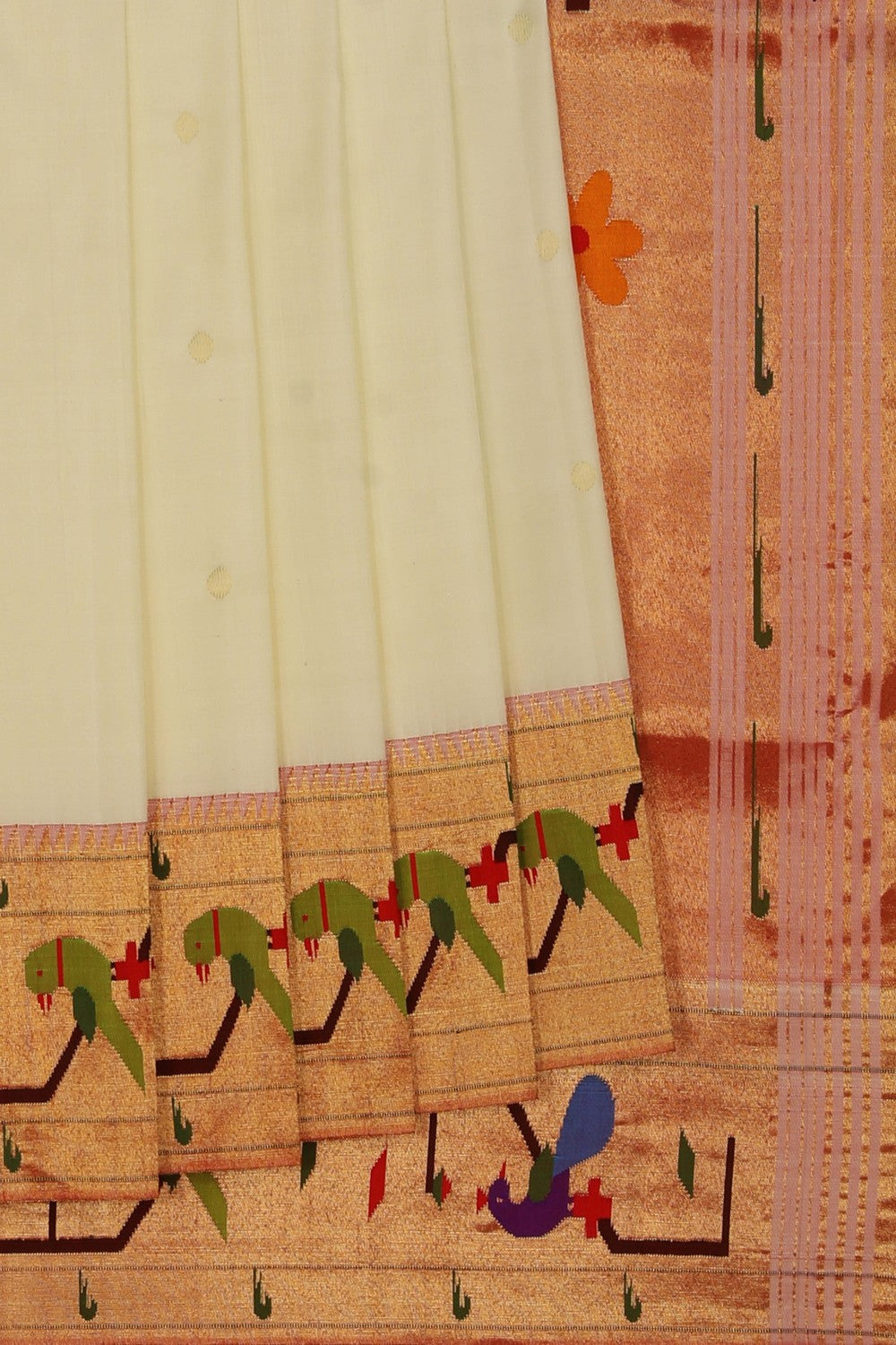Paithani Off-White Saree