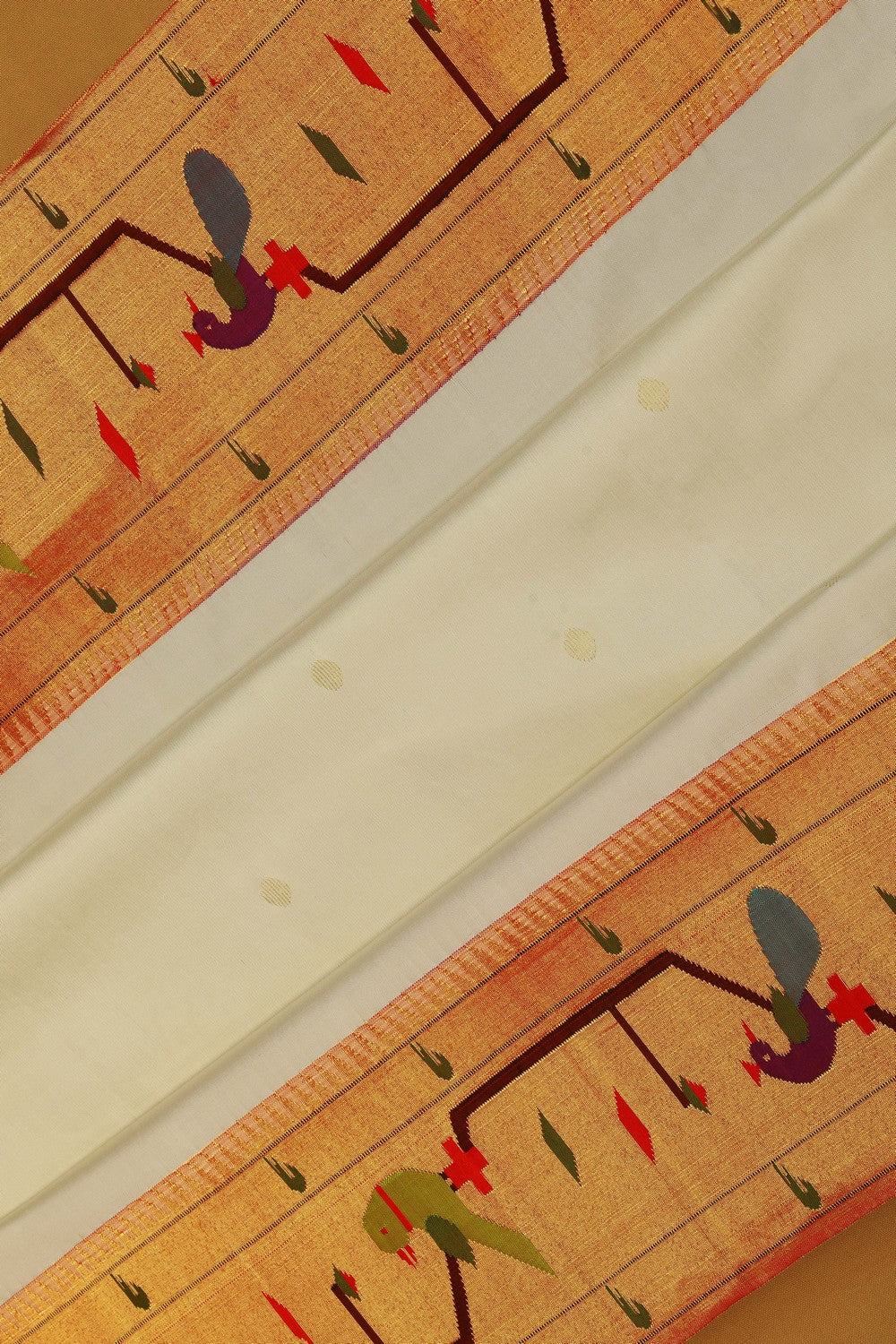 Paithani Off-White Saree