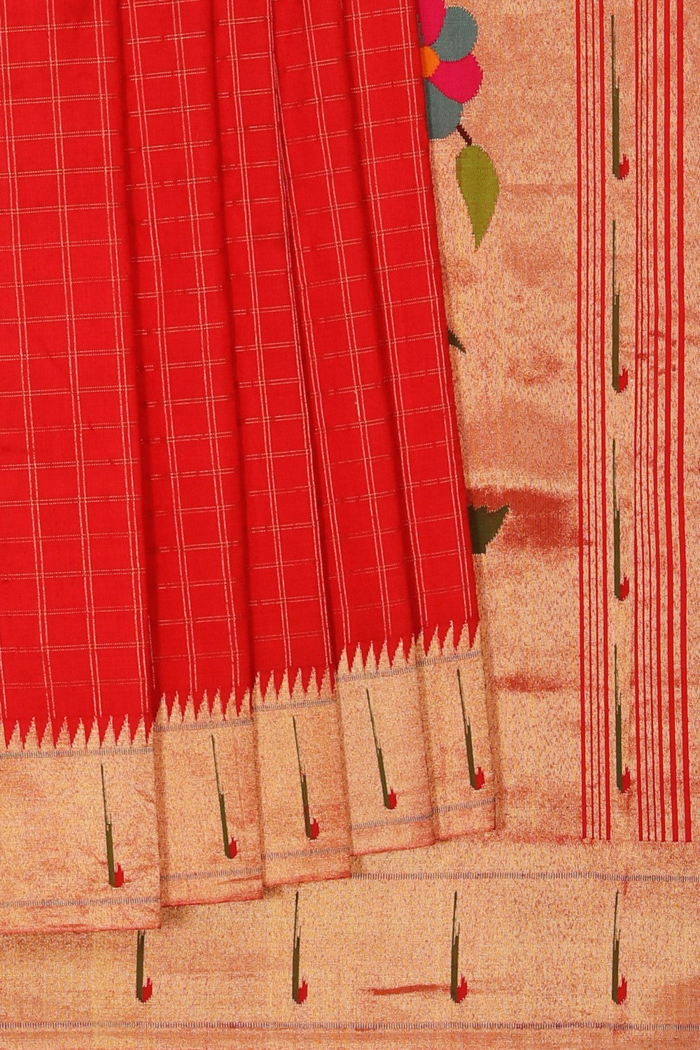 Paithani Red Saree