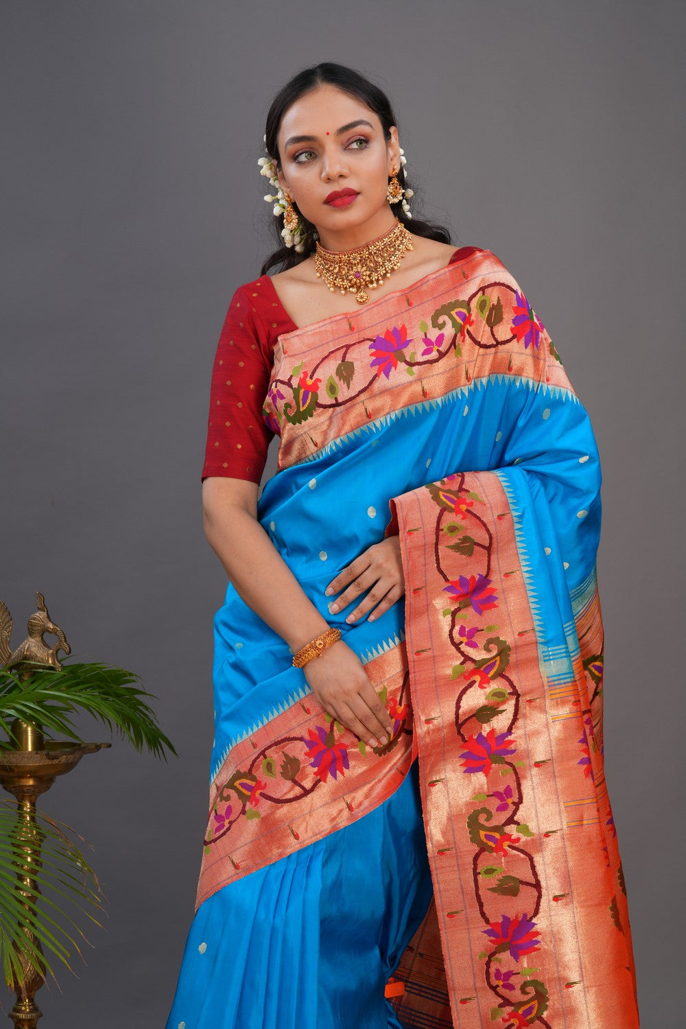 Paithani Blue Saree