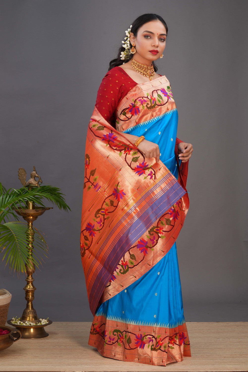 Image of Paithani Blue Saree