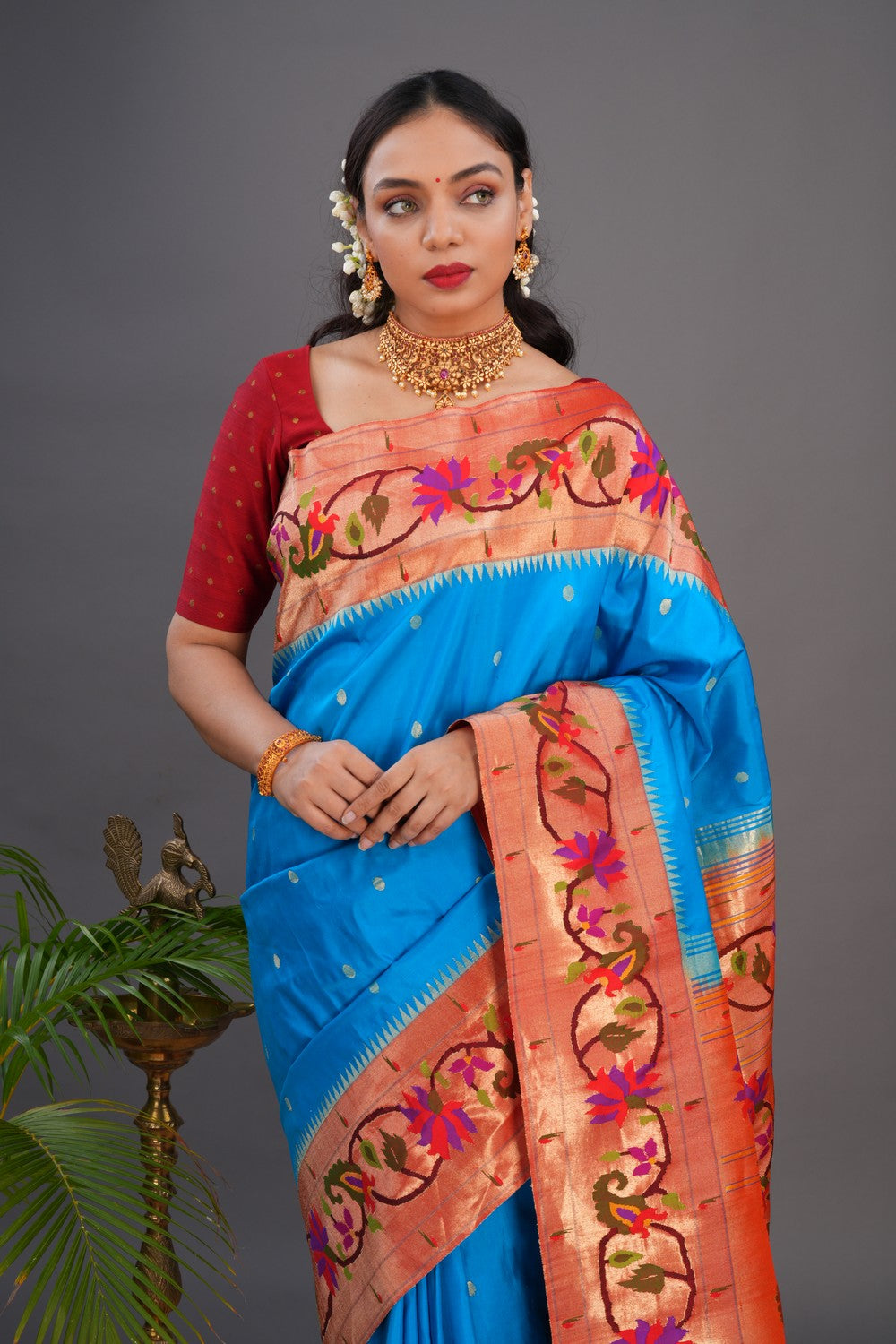 Image of Paithani Blue Saree