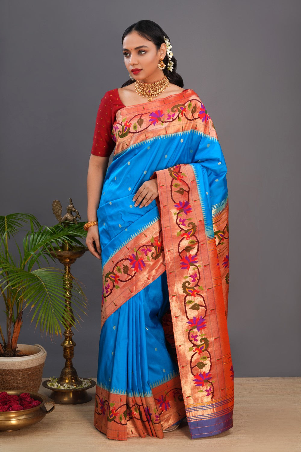 Image of Paithani Blue Saree