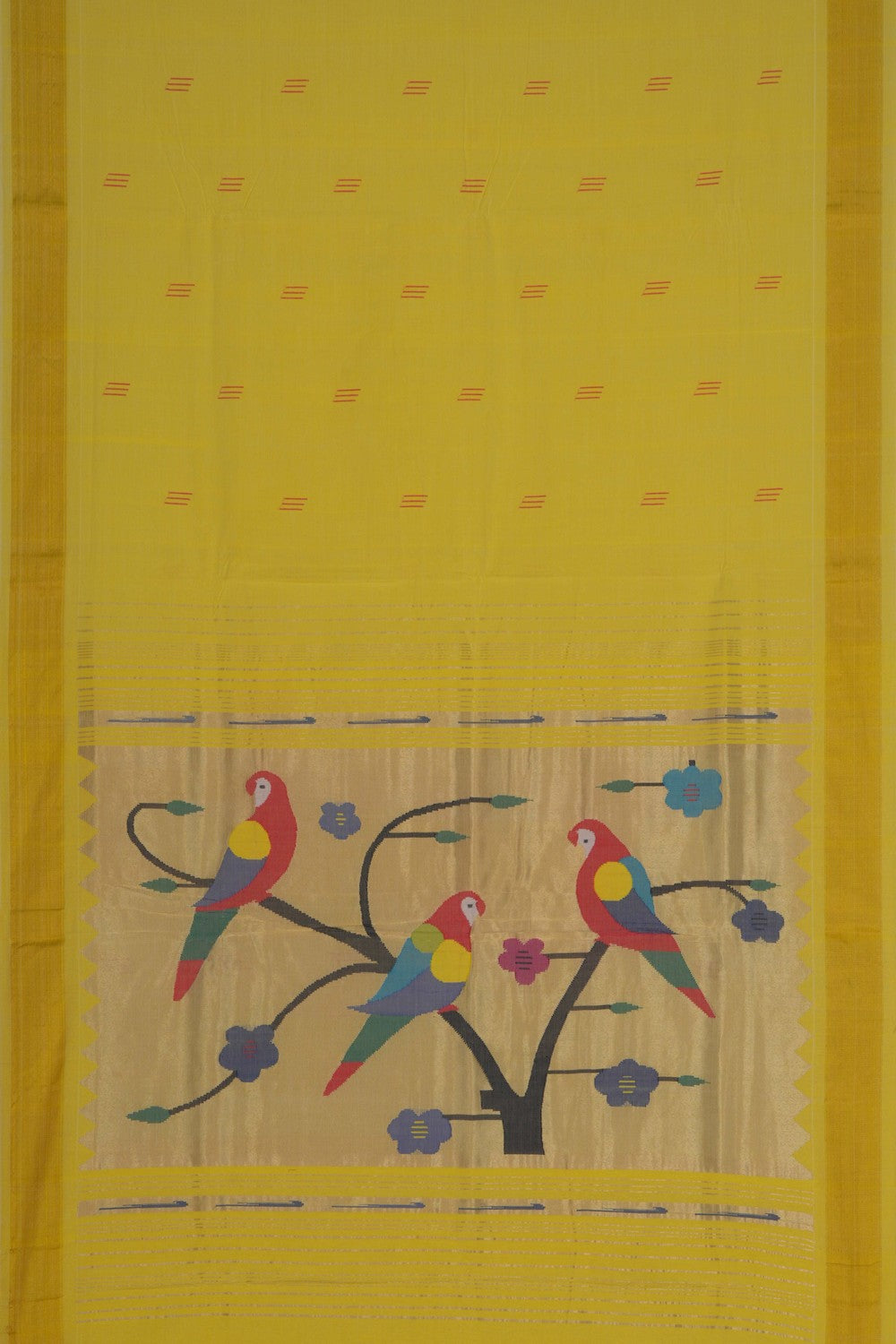 Paithani Yellow Saree
