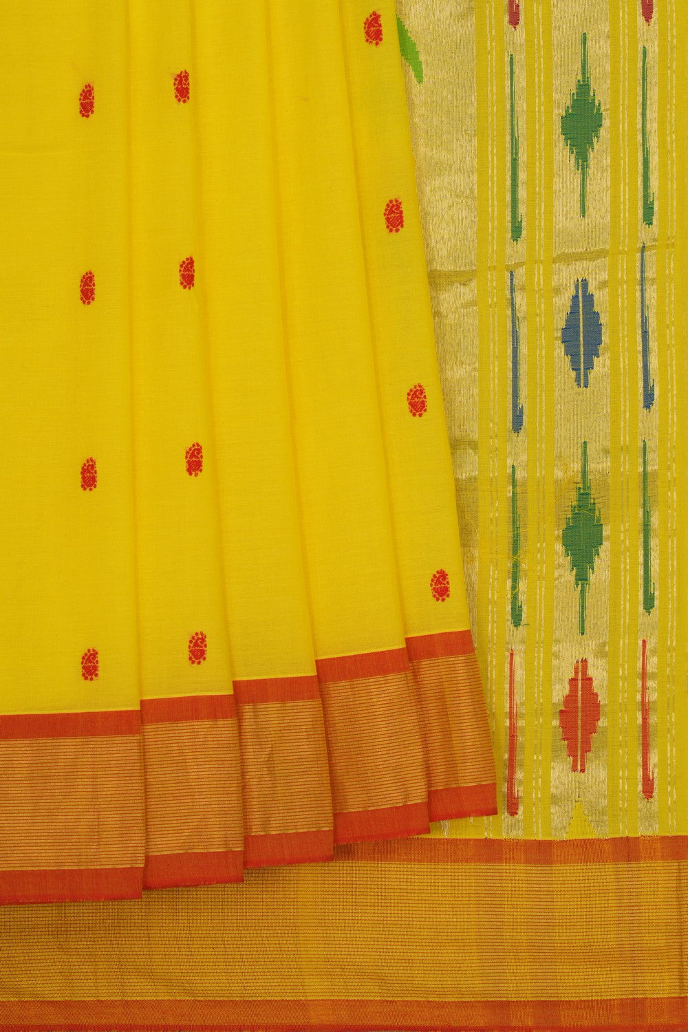 Paithani Yellow Saree