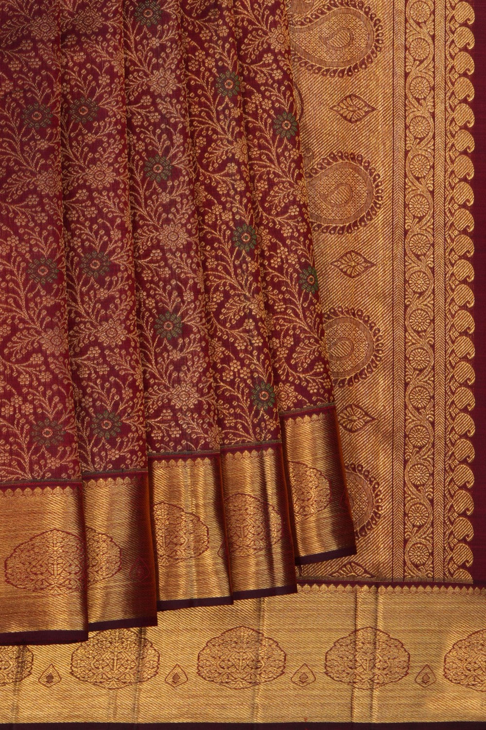 Image of Kanchipuram Silk Maroon Saree
