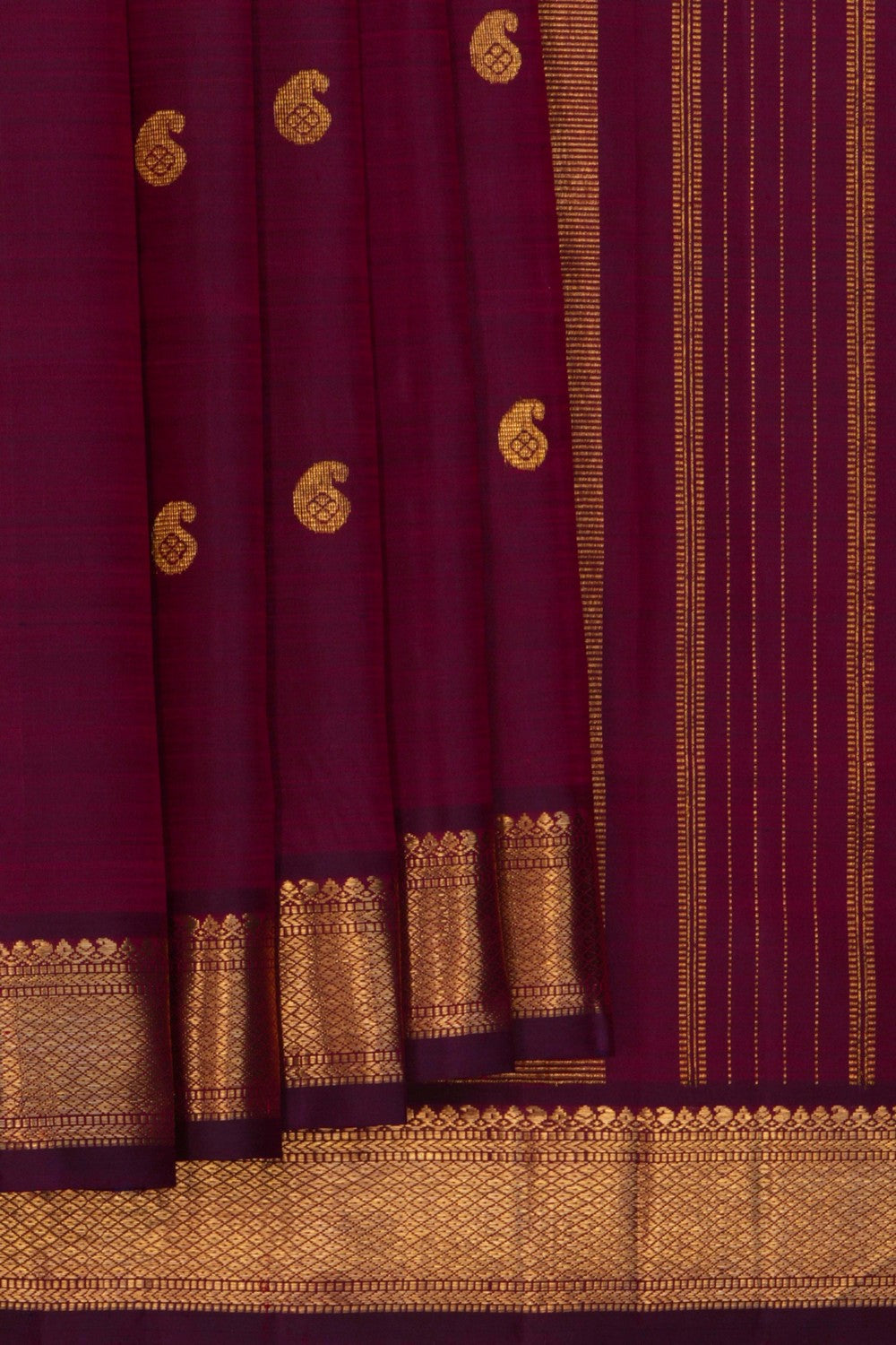 Image of Kanchipuram Silk Maroon Saree