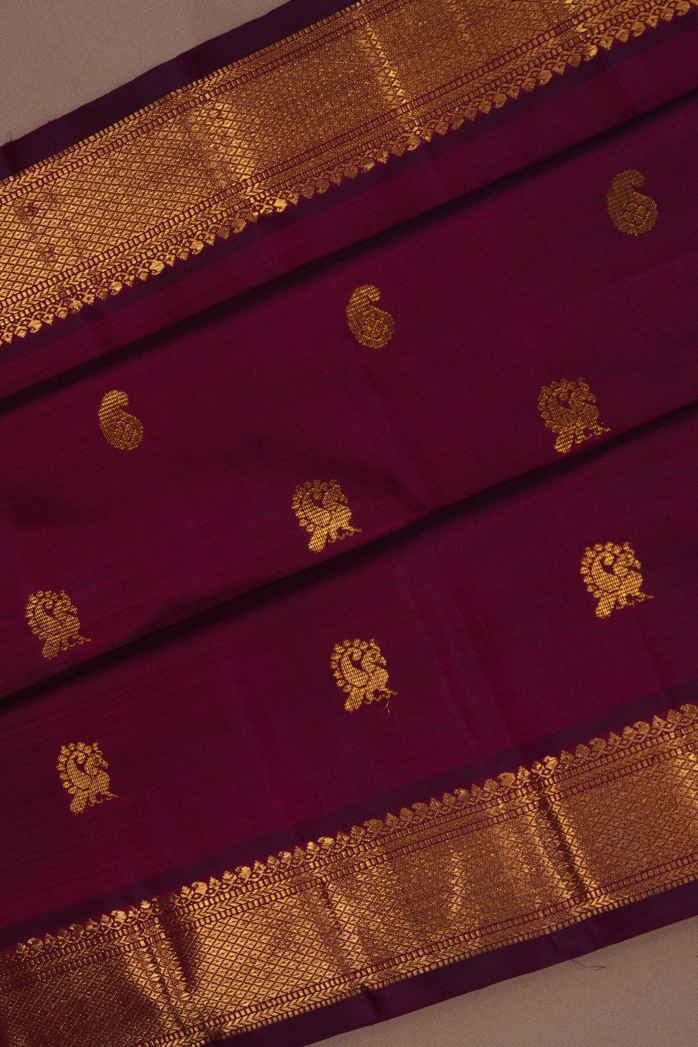 Image of Kanchipuram Silk Maroon Saree