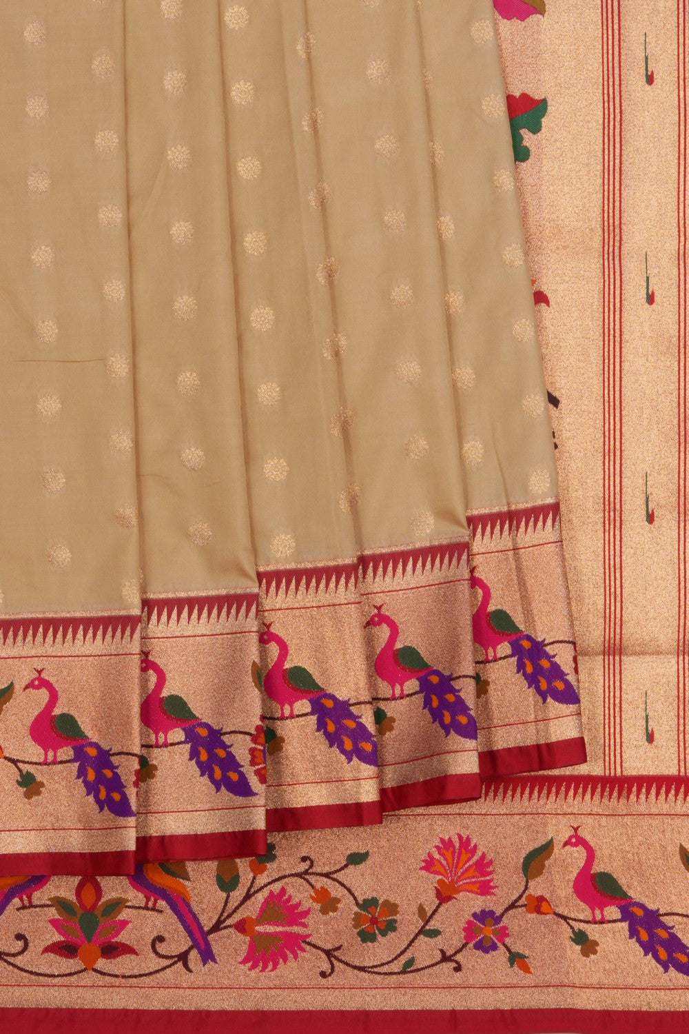 Image of Banarasi Katan Silk Beige Saree