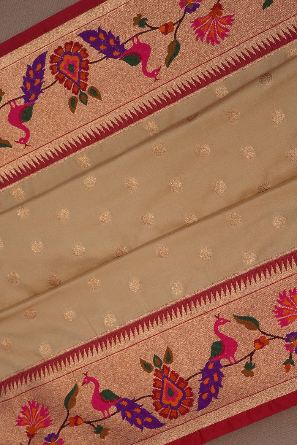 Image of Banarasi Katan Silk Beige Saree