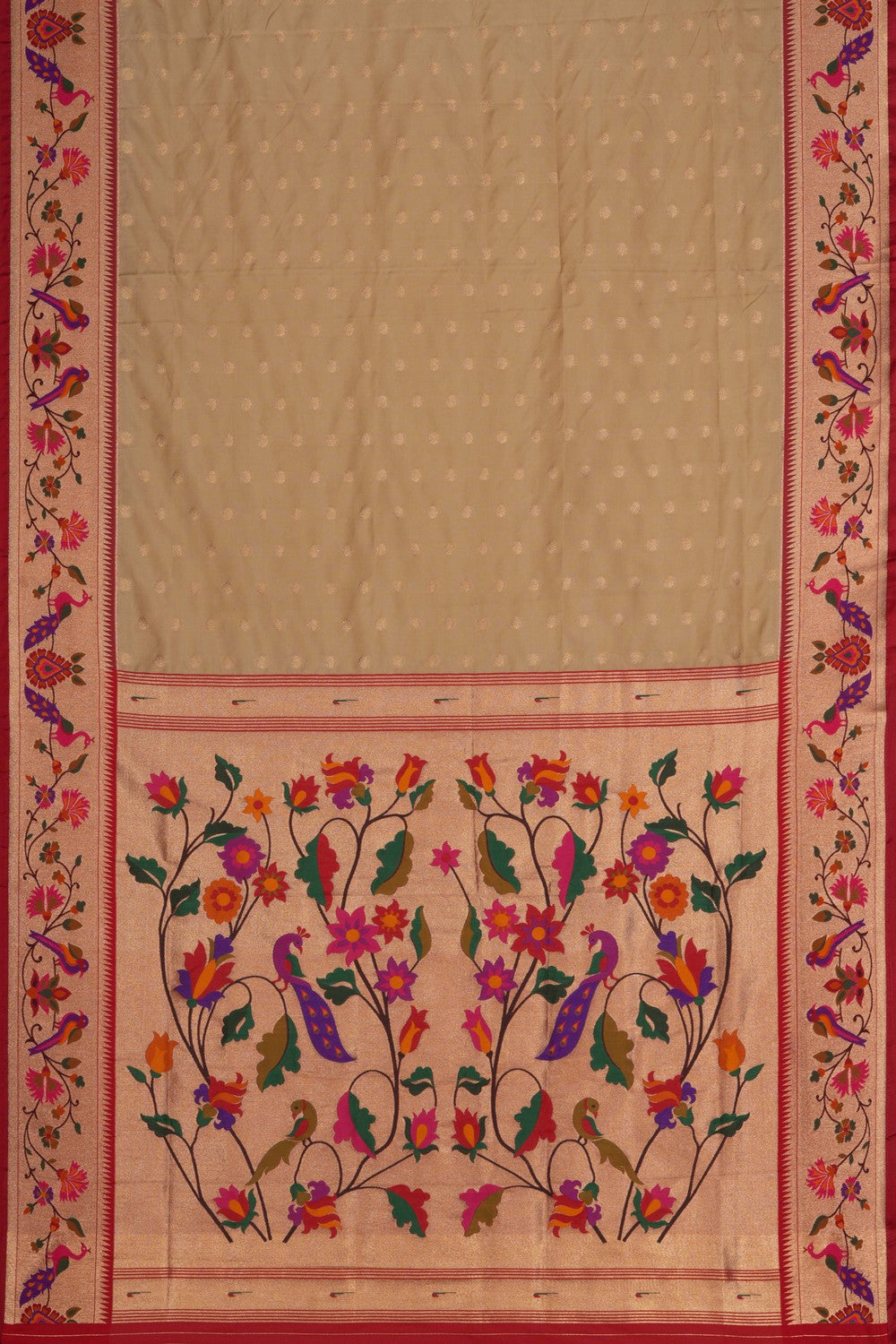 Image of Banarasi Katan Silk Beige Saree