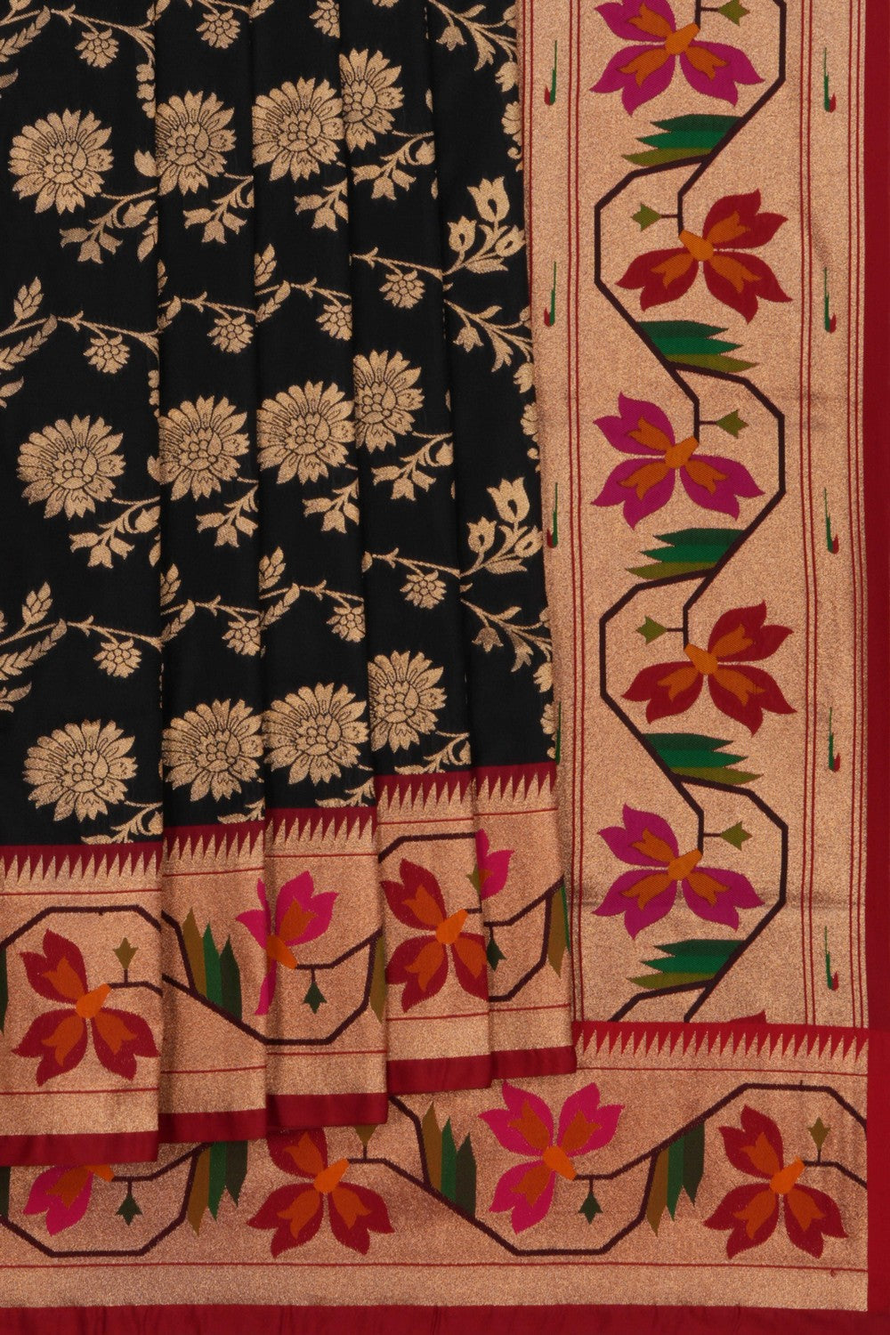 Image of Banarasi Katan Silk Black Saree