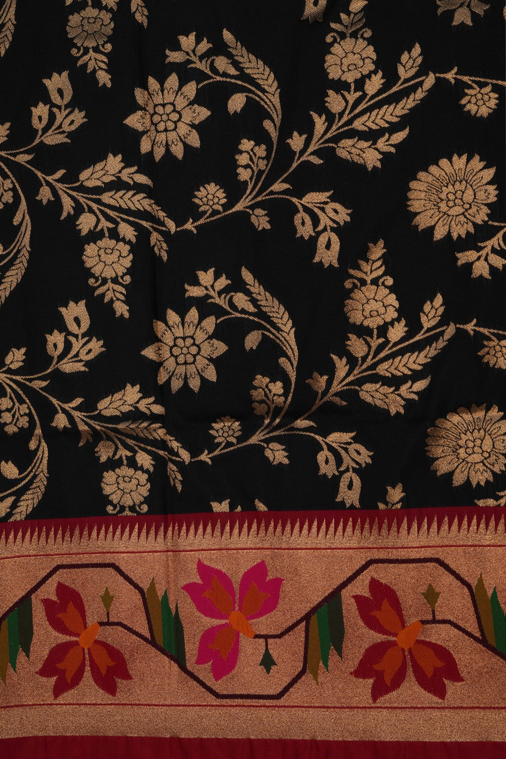 Image of Banarasi Katan Silk Black Saree