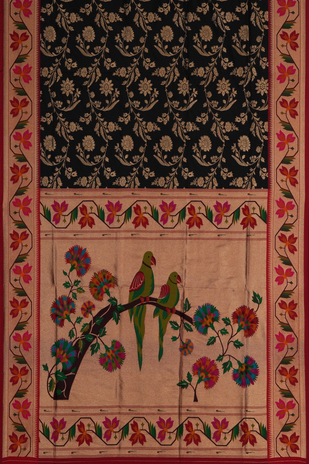 Image of Banarasi Katan Silk Black Saree