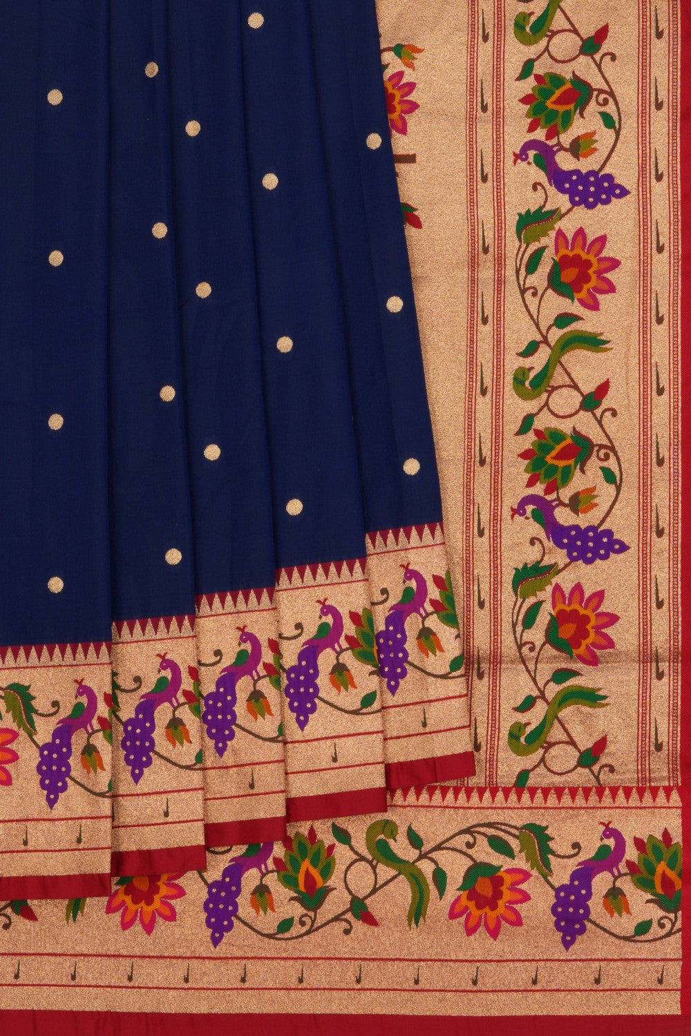 Image of Banarasi Katan Silk Navy Blue Saree