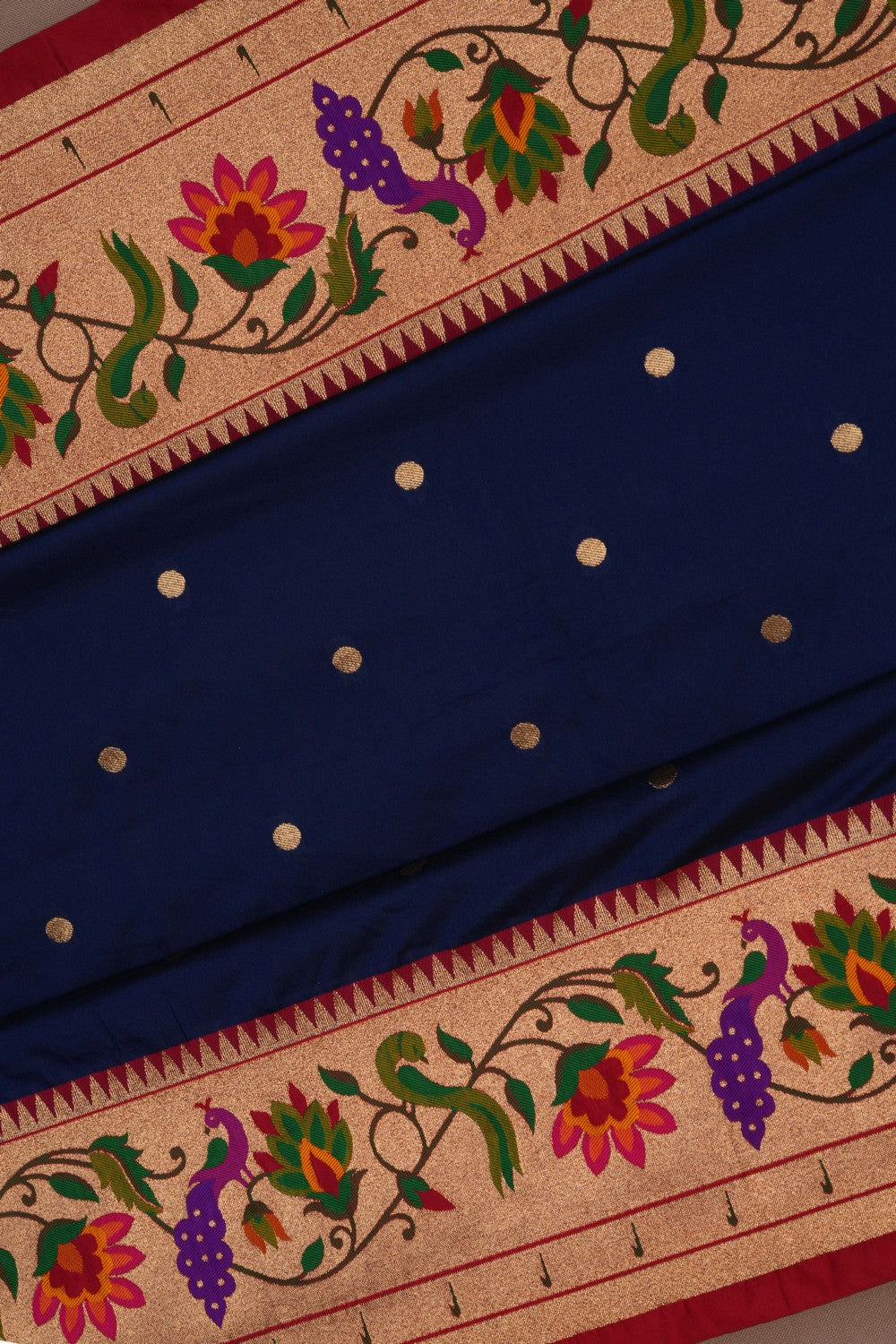 Image of Banarasi Katan Silk Navy Blue Saree