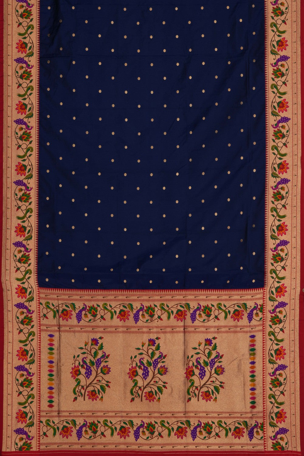 Image of Banarasi Katan Silk Navy Blue Saree