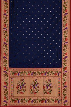 Image of Banarasi Katan Silk Navy Blue Saree