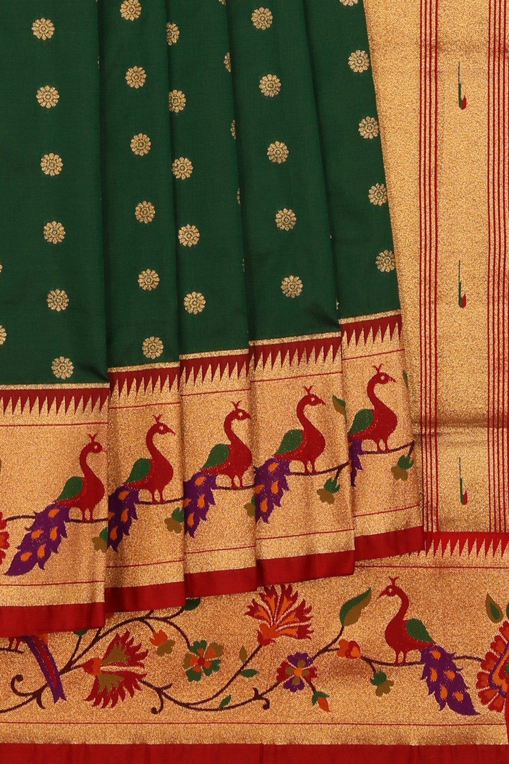 Image of Banarasi Katan Silk Green Saree