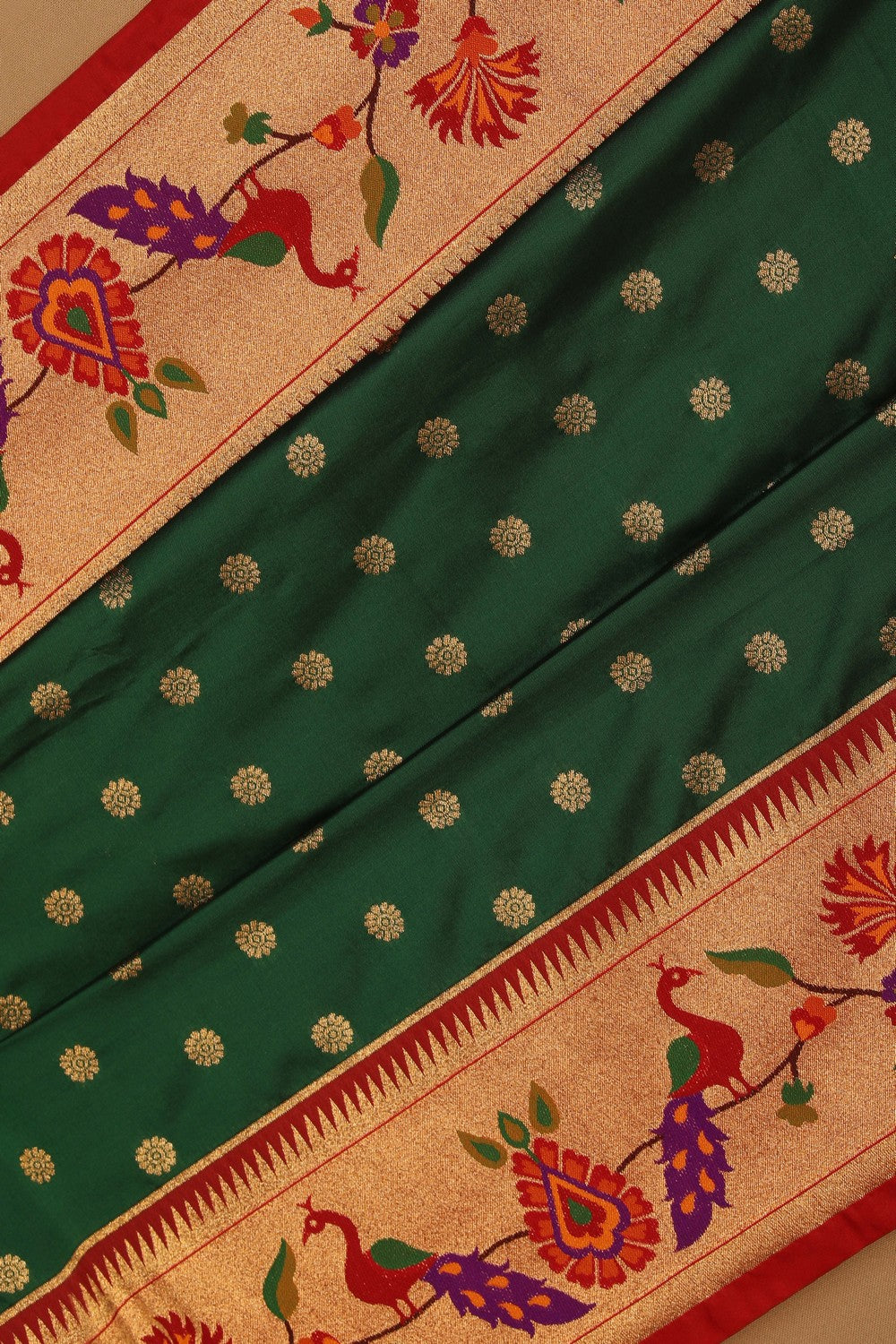 Image of Banarasi Katan Silk Green Saree